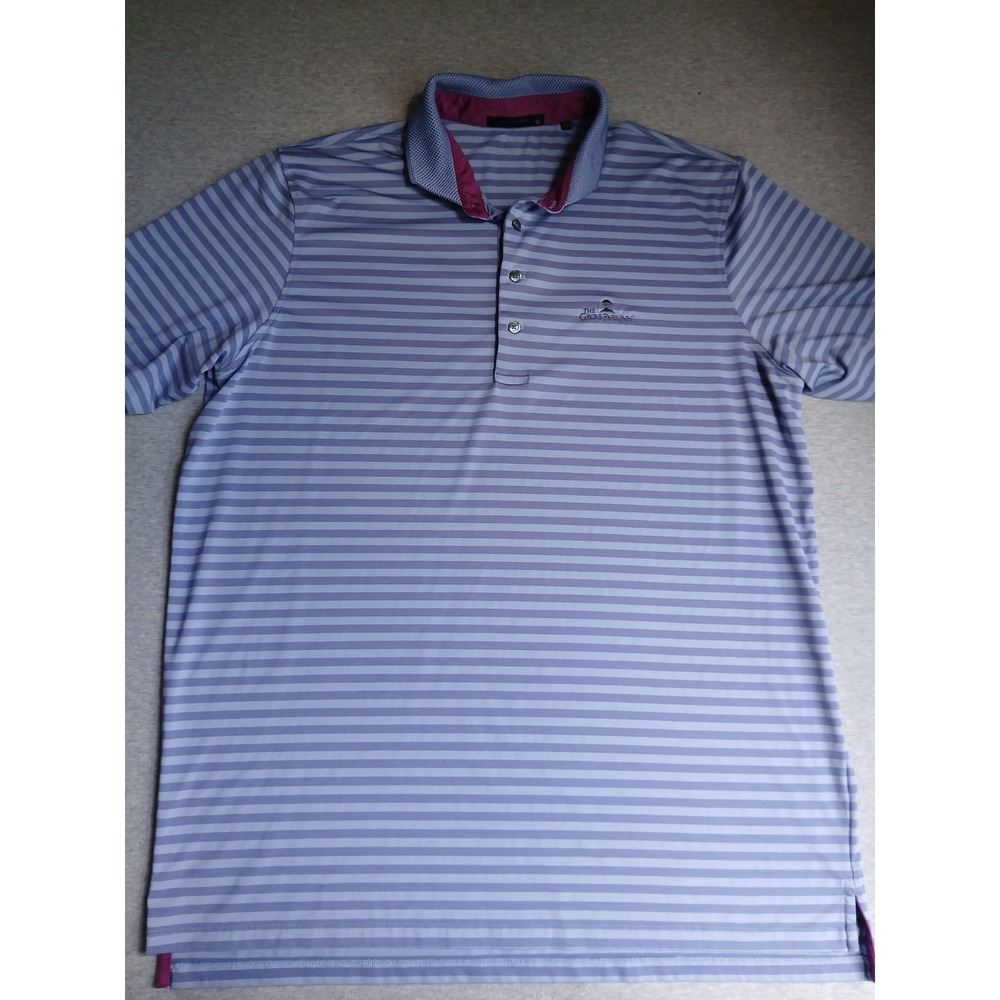 Greyson Polo XL Shirt Blue Striped Wicking Performance Golf Stretch Preppy